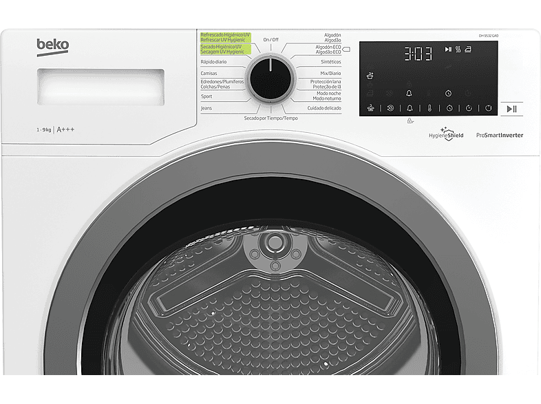 Secadora de condensación - BEKO DH 9532 GAO, Bomba de calor, 1 kg, 15 programas, Blanco — foto 3