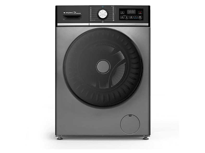 Lavadora carga frontal - ASPES AL7203AIDVBX, 7 kg, 16 programas, Dark Inox