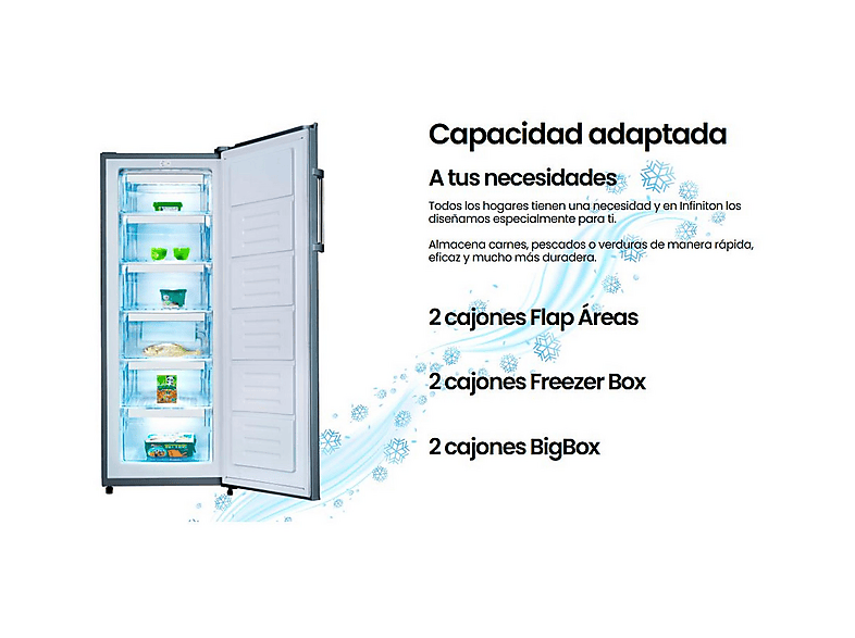 Congelador vertical - INFINITON CV-172L14XEV, 172 l, 188,5 cm, Inox — foto 4