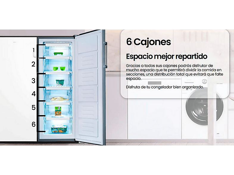 Congelador vertical - INFINITON CV-172L14XEV, 172 l, 188,5 cm, Inox — foto 5