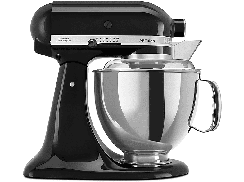 Robot de cocina - KITCHENAID 5KSM175PSEOB, 300 W, 4,8 l, Negro