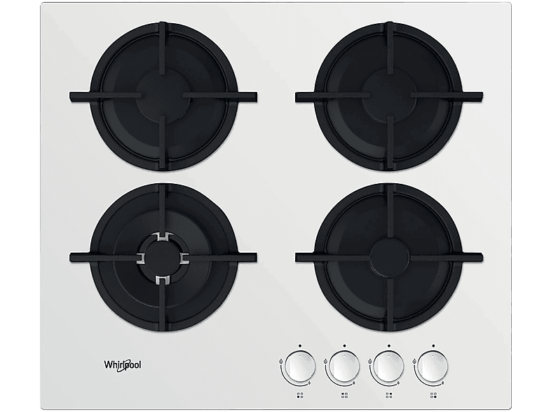 Placa de gas - WHIRLPOOL 307936433, 4 zonas, 590 mm, Negro, Blanco — foto 1