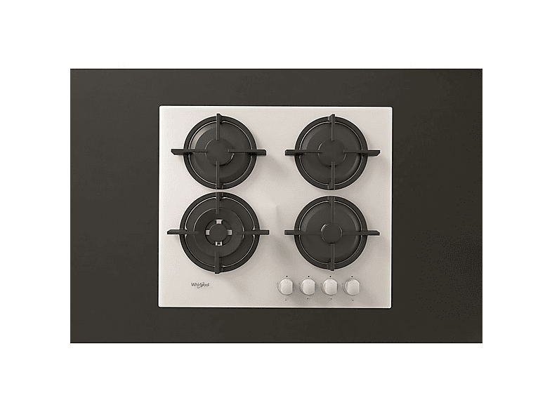 Placa de gas - WHIRLPOOL 307936433, 4 zonas, 590 mm, Negro, Blanco — foto 4