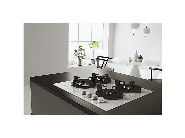 Placa de gas - WHIRLPOOL 307936433, 4 zonas, 590 mm, Negro, Blanco — foto 6