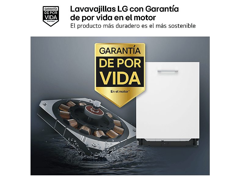 Lavavajillas integrable - LG DB273TX, 14 servicios, 9 programas, 59.8 cm,  Tercera bandeja, QuadWash™, Sin panelar — foto 3