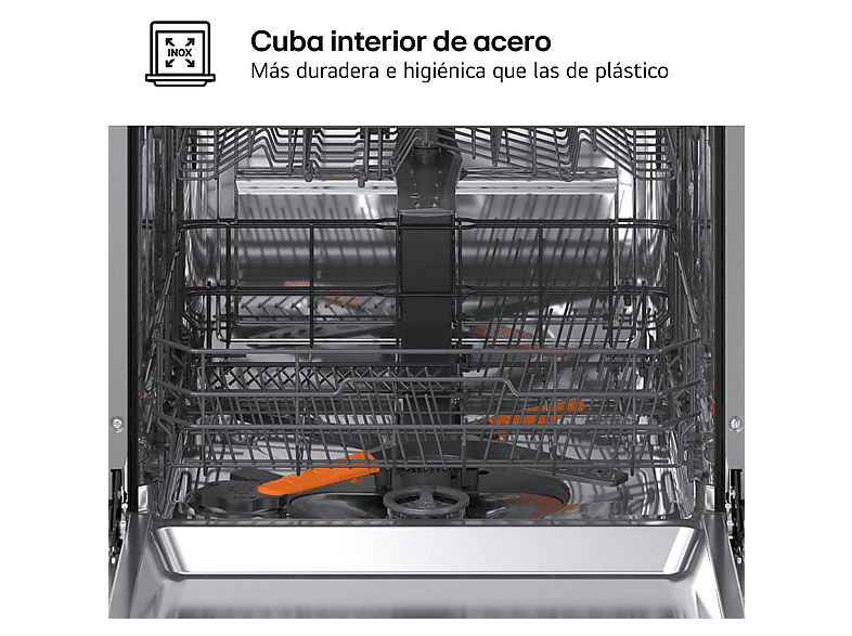 Lavavajillas integrable - LG DB273TX, 14 servicios, 9 programas, 59.8 cm,  Tercera bandeja, QuadWash™, Sin panelar — foto 7