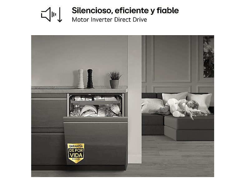 Lavavajillas integrable - LG DB273TX, 14 servicios, 9 programas, 59.8 cm,  Tercera bandeja, QuadWash™, Sin panelar — foto 9