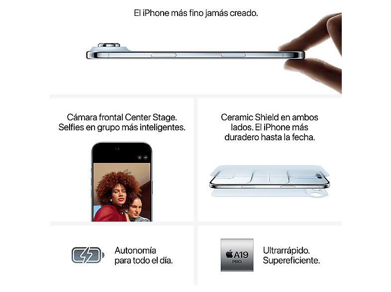 Apple iPhone Air, Azul cielo, 256 GB, 5G, 6.5 " OLED Super Retina XDR, Chip A19 Pro, iOS — foto 6