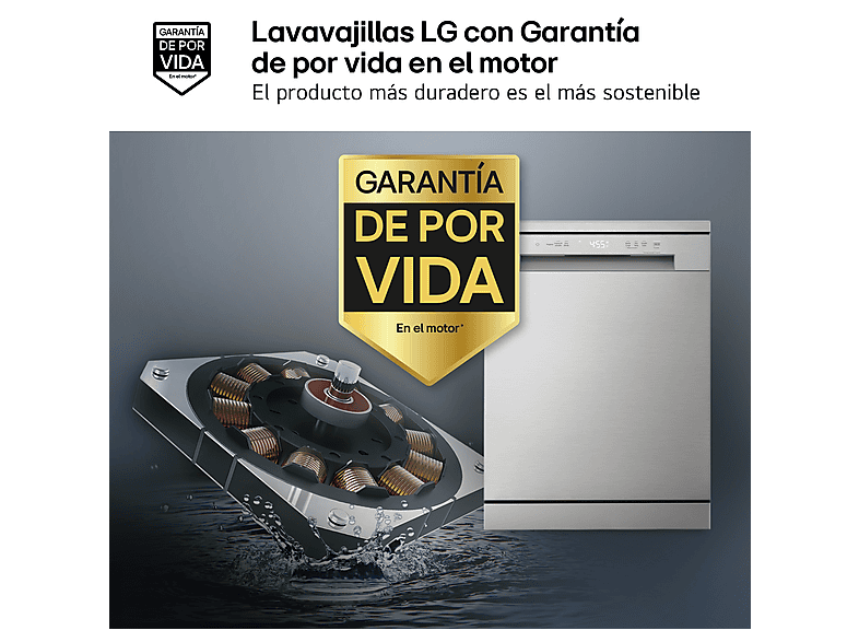 Lavavajillas - LG DF142FV, 14 servicios, 5 programas, 60 cm, QuadWash™, Inverter Direct Drive™, Inox antihuellas — foto 4