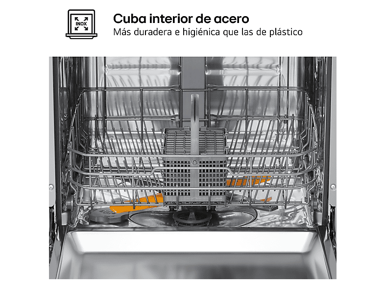 Lavavajillas - LG DF142FV, 14 servicios, 5 programas, 60 cm, QuadWash™, Inverter Direct Drive™, Inox antihuellas — foto 8