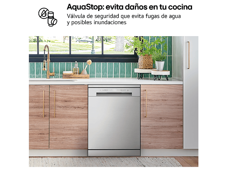 Lavavajillas - LG DF142FV, 14 servicios, 5 programas, 60 cm, QuadWash™, Inverter Direct Drive™, Inox antihuellas — foto 10