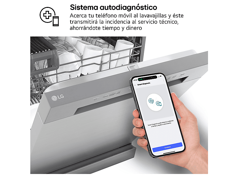 Lavavajillas - LG DF142FV, 14 servicios, 5 programas, 60 cm, QuadWash™, Inverter Direct Drive™, Inox antihuellas — foto 11