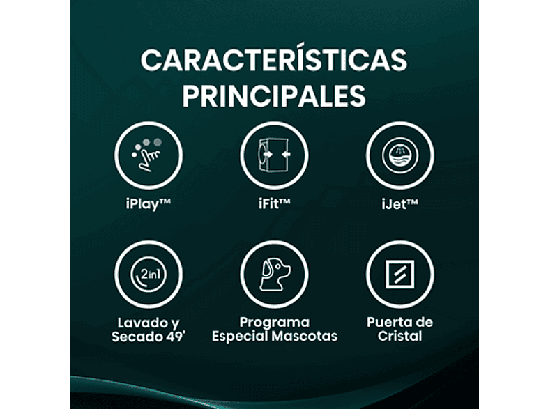 Lavadora secadora - Hisense WD5I1045BWQ, 10.5/6 Kg, iFit, WiFi, Programa especial mascotas, Blanco — foto 4