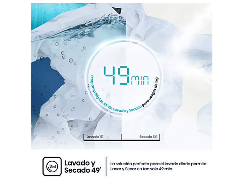 Lavadora secadora - Hisense WD5I1045BWQ, 10.5/6 Kg, iFit, WiFi, Programa especial mascotas, Blanco — foto 9