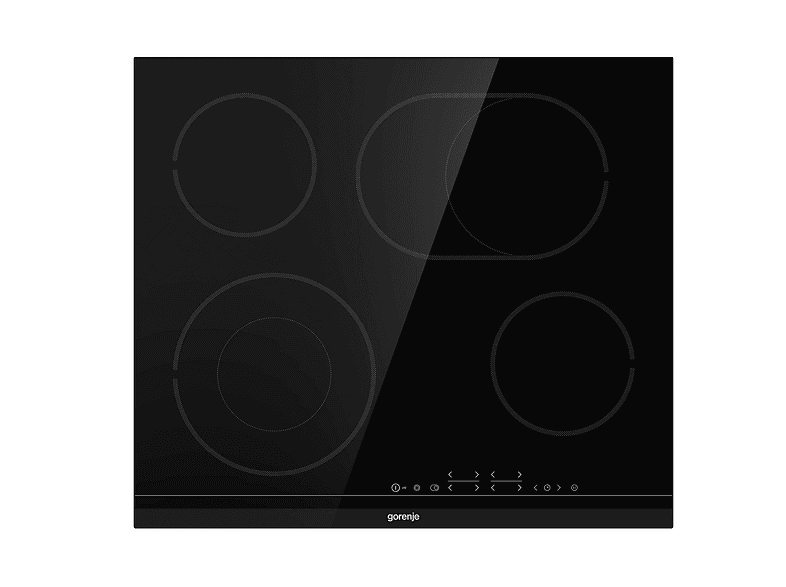 Placa de vitrocerámica - GORENJE ECT643BCSC, 4 zonas, No, 60 cm, Negro