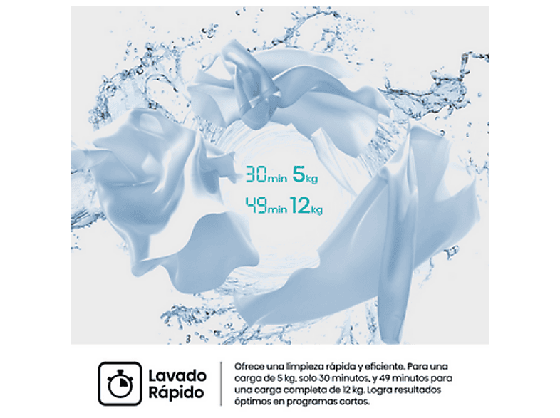 Lavadora carga frontal - Hisense WF5I1045BWQ , 10.5 kg, 1400 RPM, 18 programas, Fondo reducido 55.5 cm, Autodosificación, Blanco — foto 8