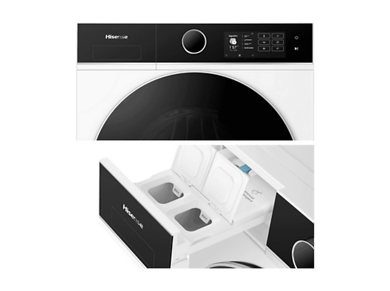 Lavadora carga frontal - Hisense WF5I1045BWQ , 10.5 kg, 1400 RPM, 18 programas, Fondo reducido 55.5 cm, Autodosificación, Blanco — foto 12