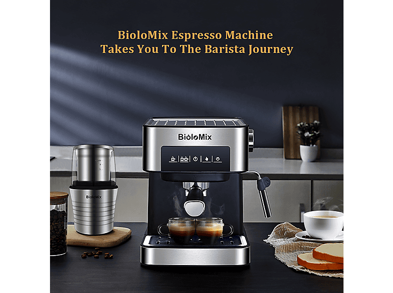 Máquina de café expreso - BIOLOMIX LJ1522, , 850 W, Gris — foto 5