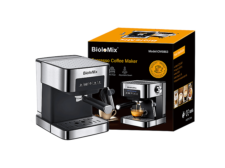 Máquina de café expreso - BIOLOMIX LJ1522, , 850 W, Gris — foto 6