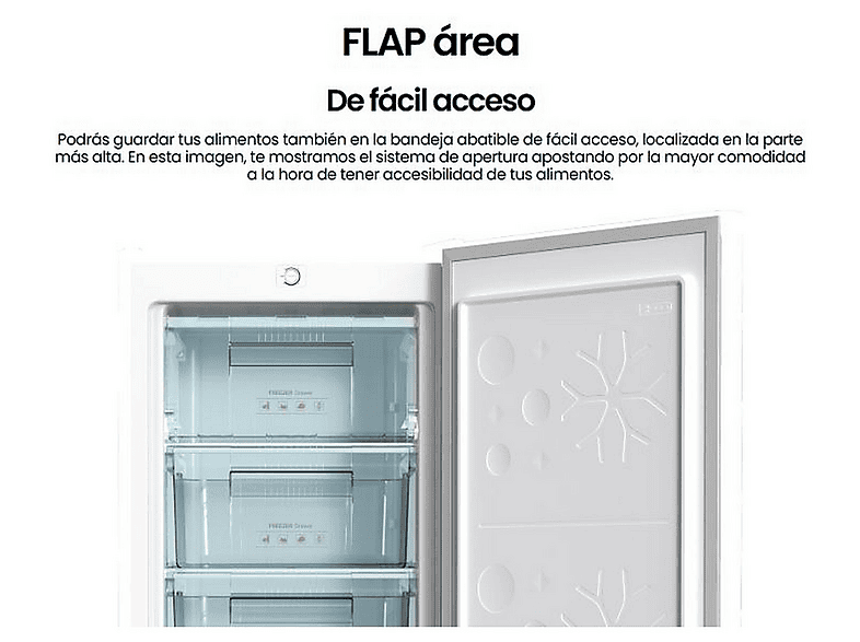 Congelador vertical - INFINITON CV-A125B, 140 l, 125,9 cm, Blanco — foto 4