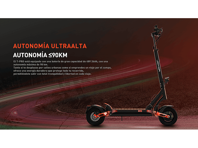 Patinete eléctrico - JOYOR T-PRO, Pot. máx. 1000 W, Carga máx. 120 kg, negro (Ref. 179048012) — foto 4