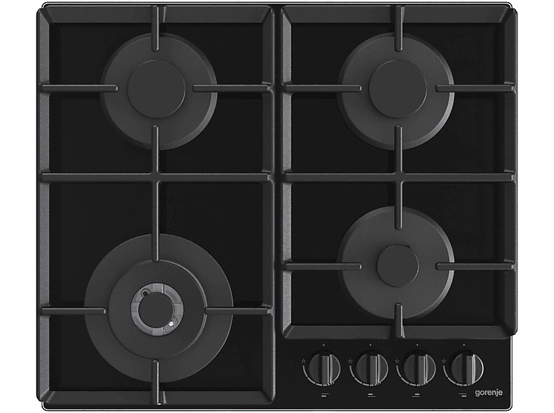 Placa de gas - GORENJE GTW641EB, 4 zone(s) zonas, LPG (Propane/Butane), 600 mm, Negro