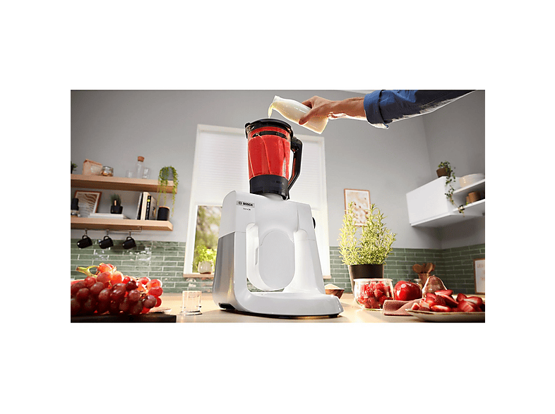 Robot de cocina - BOSCH MUMS6EW22, 1600 W, 5,5 l, blanco, plateado — foto 3