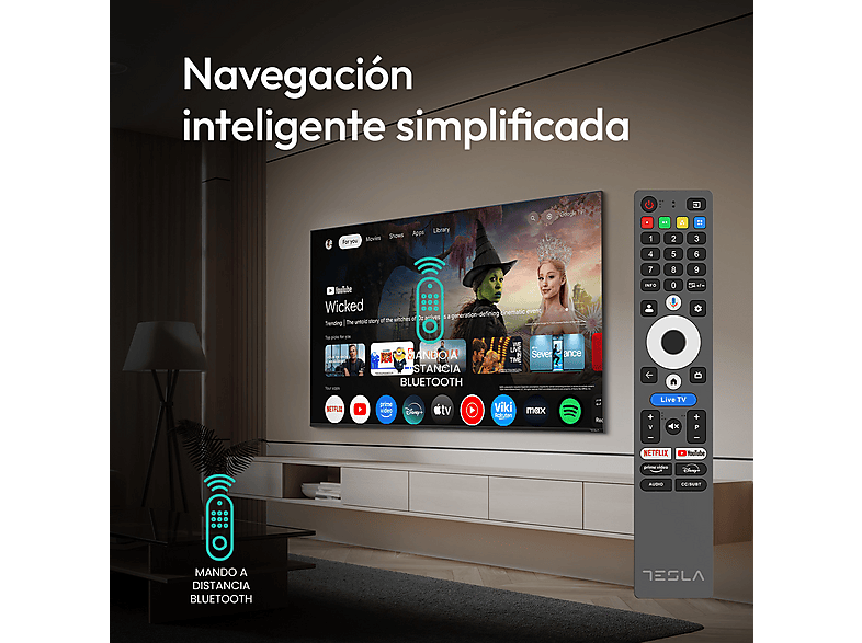 TV QLED 75" - TESLA Smart TV 75" QLED Q75E655GUS, Full-HD, Gris — foto 8