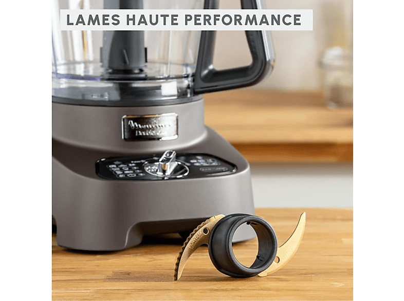 Robot de cocina - MOULINEX FP825E10, 1000 W, 3 l, Negro, Gris — foto 5