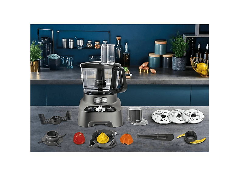 Robot de cocina - MOULINEX FP825E10, 1000 W, 3 l, Negro, Gris — foto 9