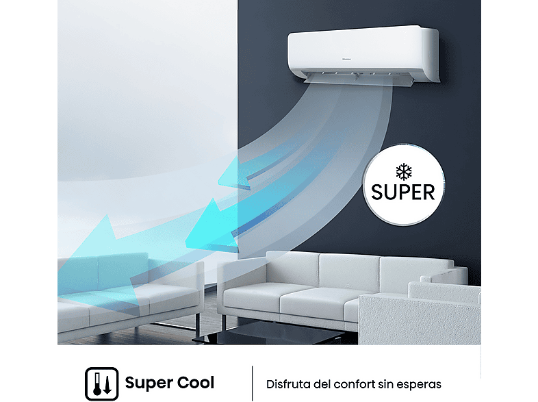 Aire acondicionado Split 1 x 1 - Hisense KC50 Smart Clima, 5000 fg/h, Wi Fi, Autolimpieza, Blanco — foto 8