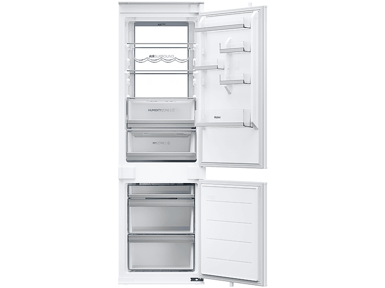 Frigorífico combi integrable - Haier ID Series HBW7518C, No Frost, 177,2 cm, 268 l, My Zone, Daylight, Blanco