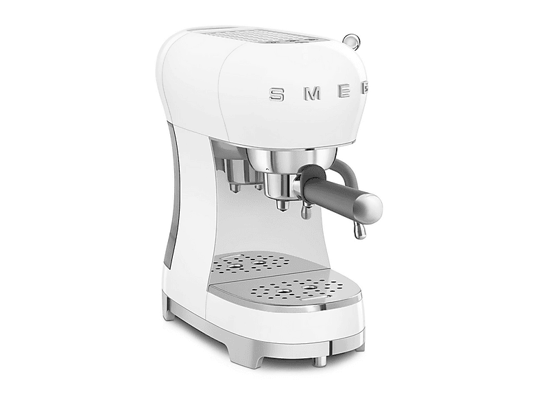Cafetera express - SMEG  ECF02WHEU BLANCO, 15 bar, 1350 W, 2 tazas, Blanco