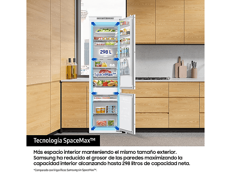 Frigorífico combi integrable - Samsung BRB80F30ADS0EF, Twin Cooling, 193.5 cm, 298 l, AI Energy Mode y Wifi, Sin panelar — foto 4