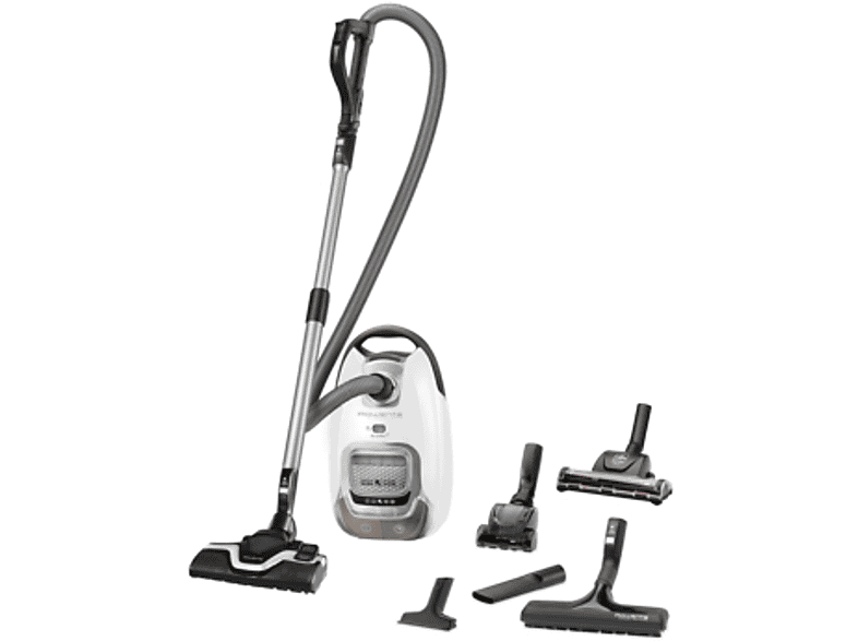 Aspirador con bolsa - ROWENTA RO7487EA, 400 W, Depósito 4,5 l, Gris, Blanco