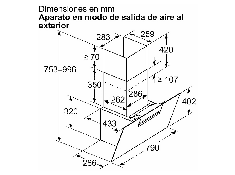 Campana decorativa - Balay 3BC587GBH, 4 velocidades, 431 m³/h, 790 mm, Cristal blanco — foto 7